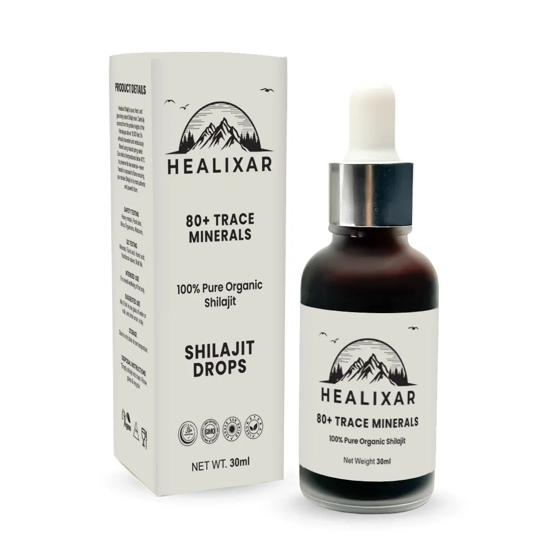 Premium Healixars 30ml Shilajit Drops – 100% Natural Himalayan Resin in Liquid Form