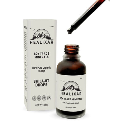 Premium Healixars 30ml Shilajit Drops – 100% Natural Himalayan Resin in Liquid Form