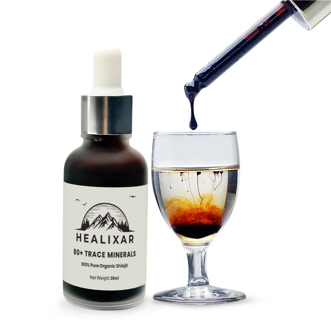 Healixars Premium Shilajit Combo – 50g Resin and 30ml Drops | Authentic Himalayan Wellness
