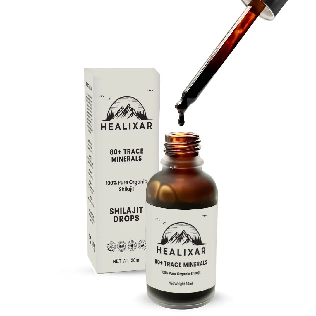Premium Healixars 30ml Shilajit Drops – 100% Natural Himalayan Resin in Liquid Form