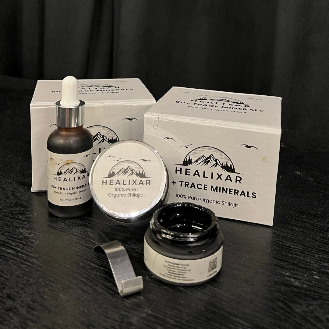 30g Resin + 30ml Drops by Healixars – Balanced Shilajit Bundle in Pakistan