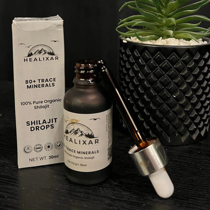Premium Healixars 30ml Shilajit Drops – 100% Natural Himalayan Resin in Liquid Form